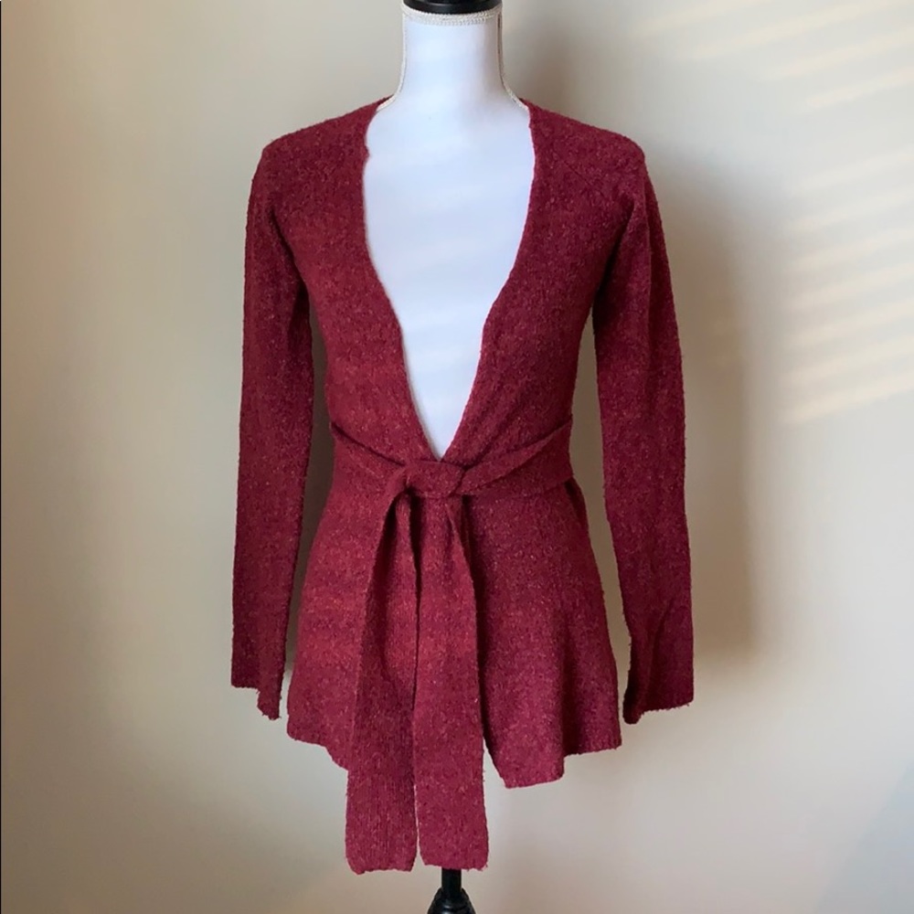 INC cardigan open front with attached belt